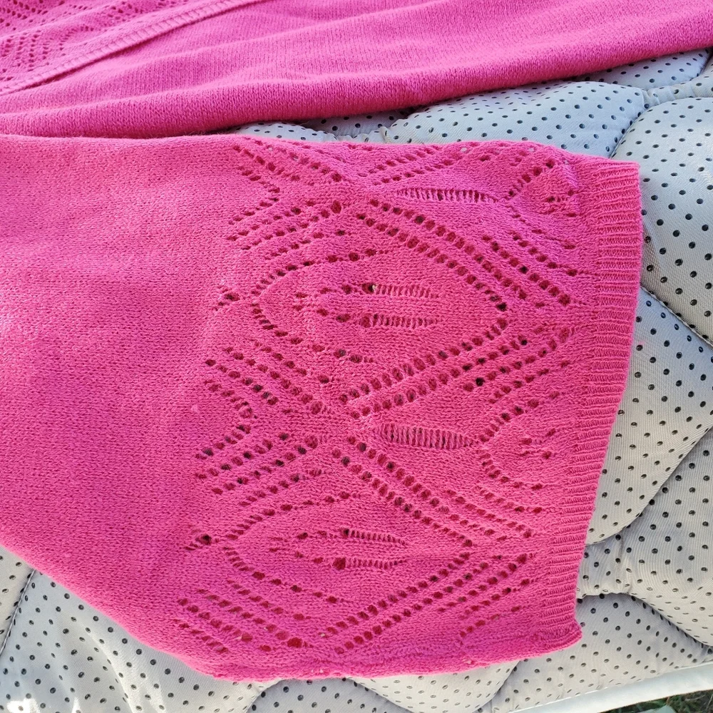 Collection's E.T.C. Pink Women's Open Sweater (Size XL) - Picture 3 of 11